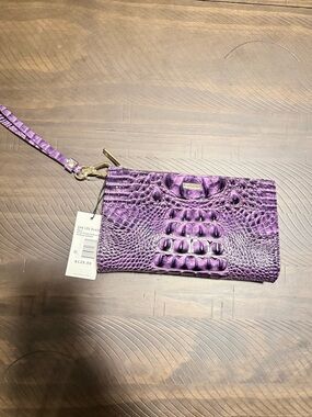 NWT - Brahmin Daisy Wristlet in Heroic Purple w/dustbag & registration card